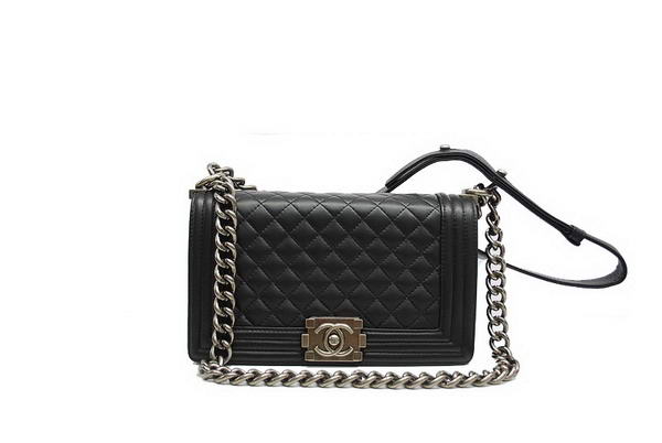 7A Chanel Boy Flap Shoulder Bag A30172 Black Sheepskin Leather Online